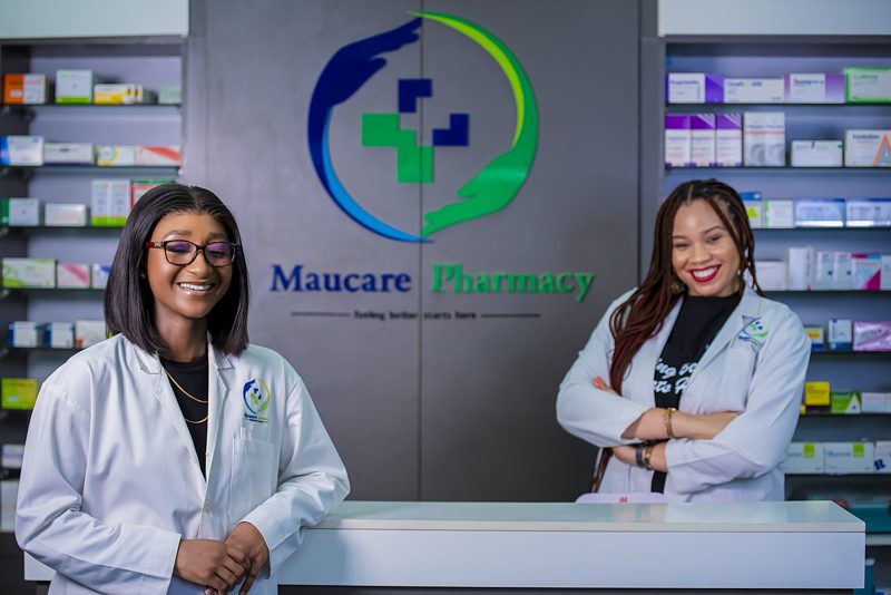 Maucare pharmacists at the counter