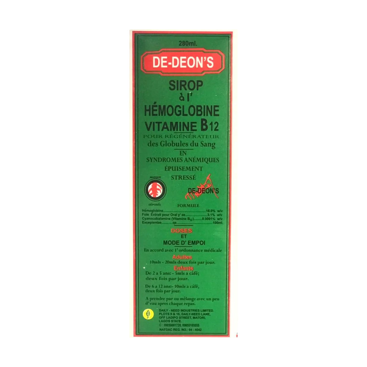 De Deons Syrup 280Ml