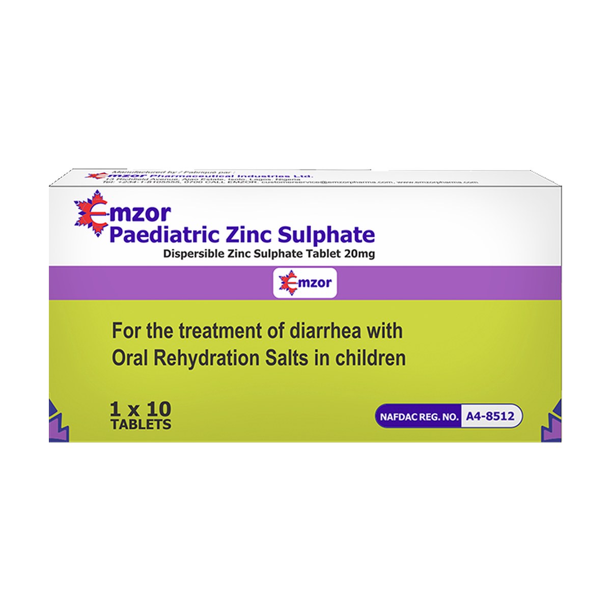 Emzor Paediatric Zinc Sulphate 20Mg X 10