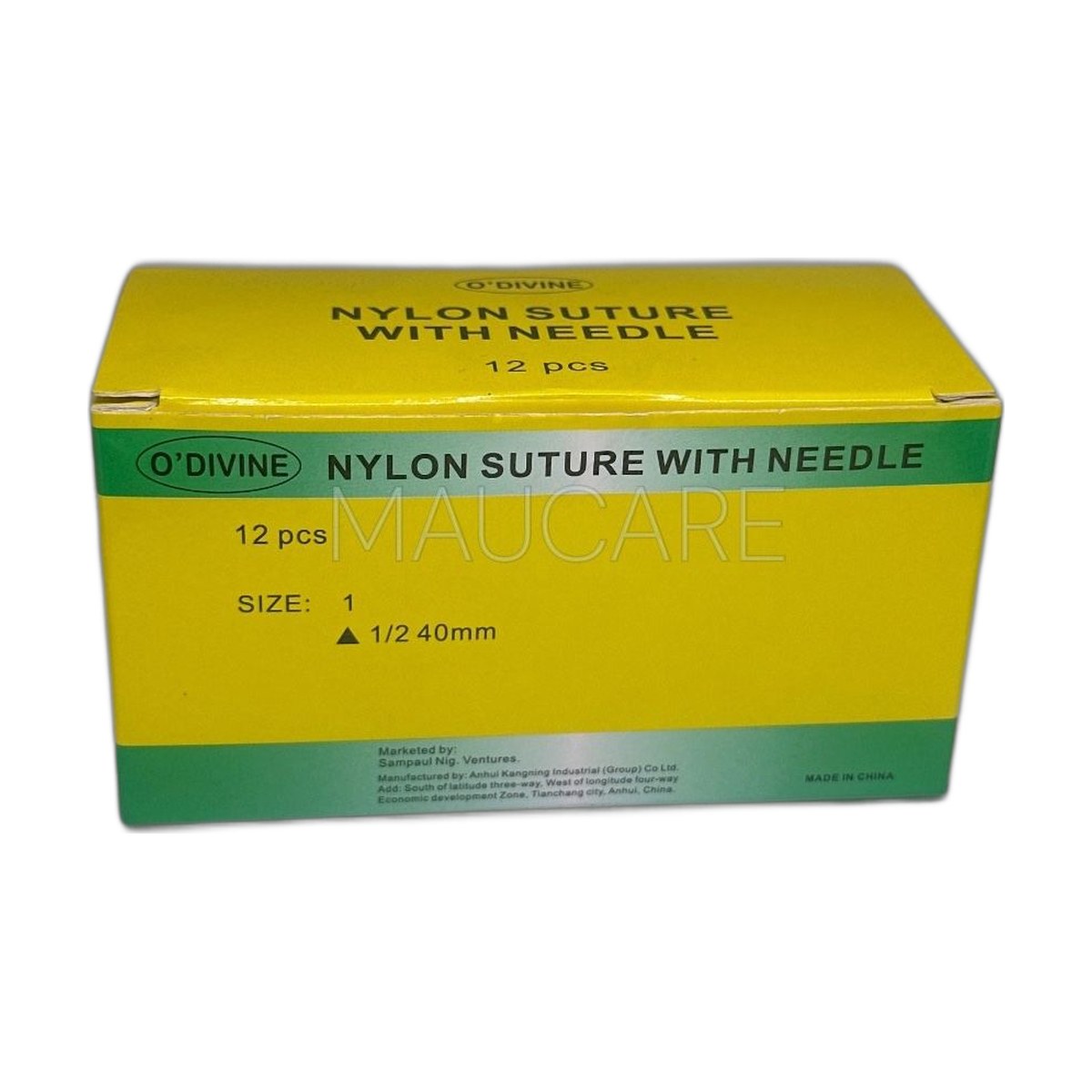Nylon Suture With Needle X 12 Size 1